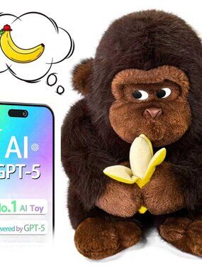 AI Talking Interactive Toy Figure, ChatGPT Large Smart Stuffed Animal Gorilla wi